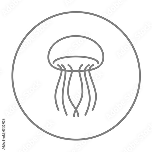 Jellyfish line icon.