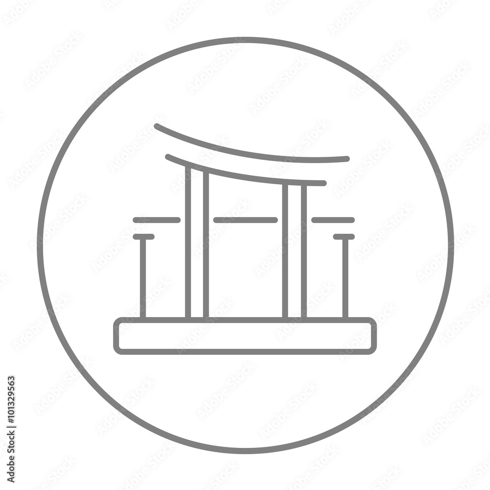 Torii gate line icon. Torii gate line icon.