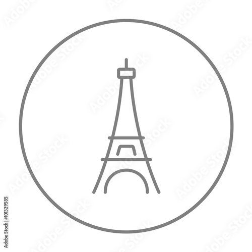 Eiffel Tower line icon.