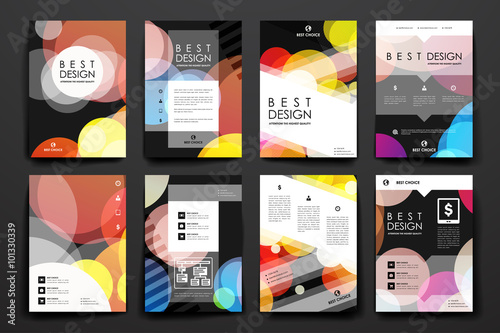 Set of brochure, poster design templates in abstract background style photo