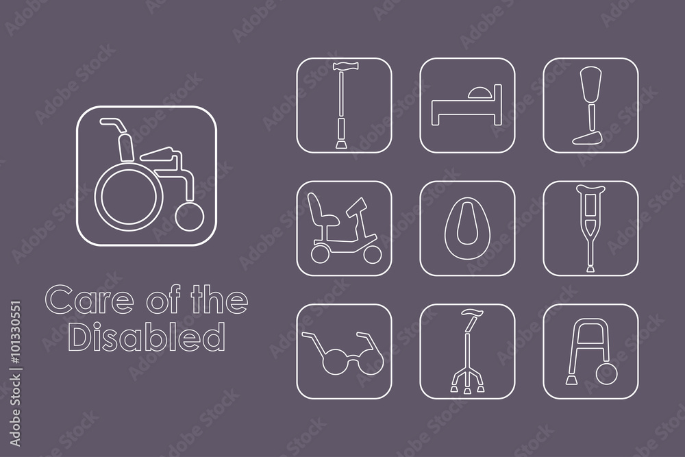 Set care of the disabled simple icons Set care of the disabled simple icons