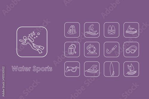 Set of water sports simple icons