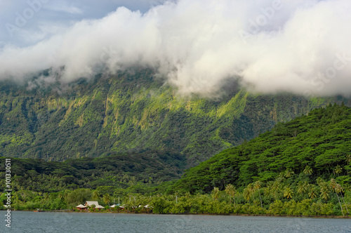 Montagnes tropicales de l'Ile de Raiatea en Polynésie Française