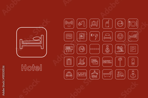 Set of hotel simple icons