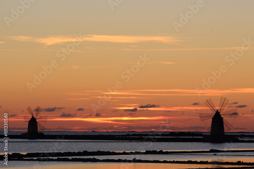 stagno di marsala al tramonto photo