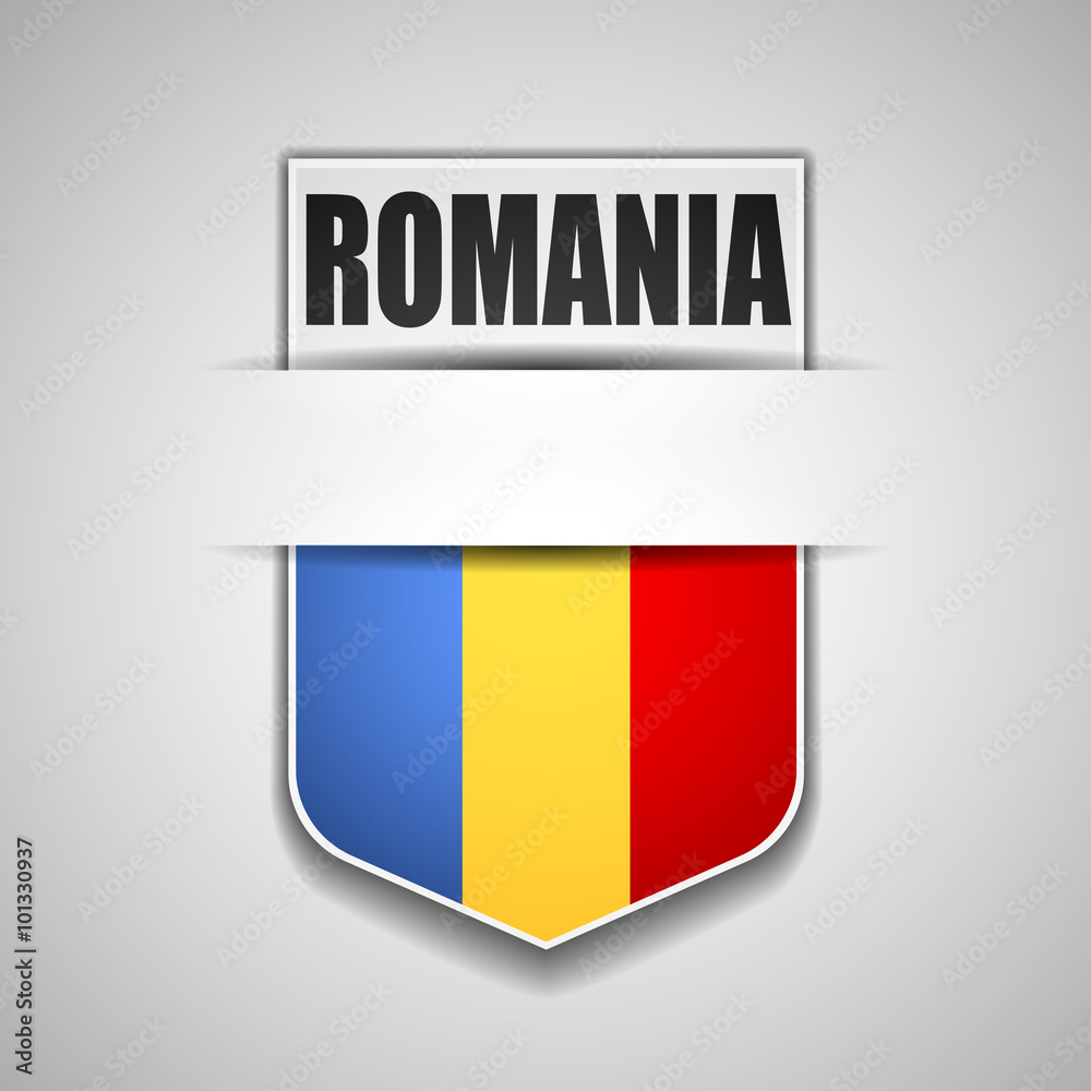 Romania flag shield Romania flag shield