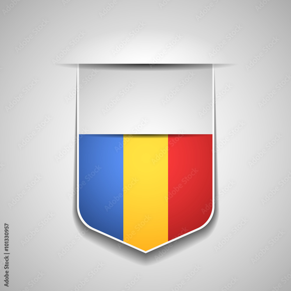 Fototapeta premium Romania flag shield