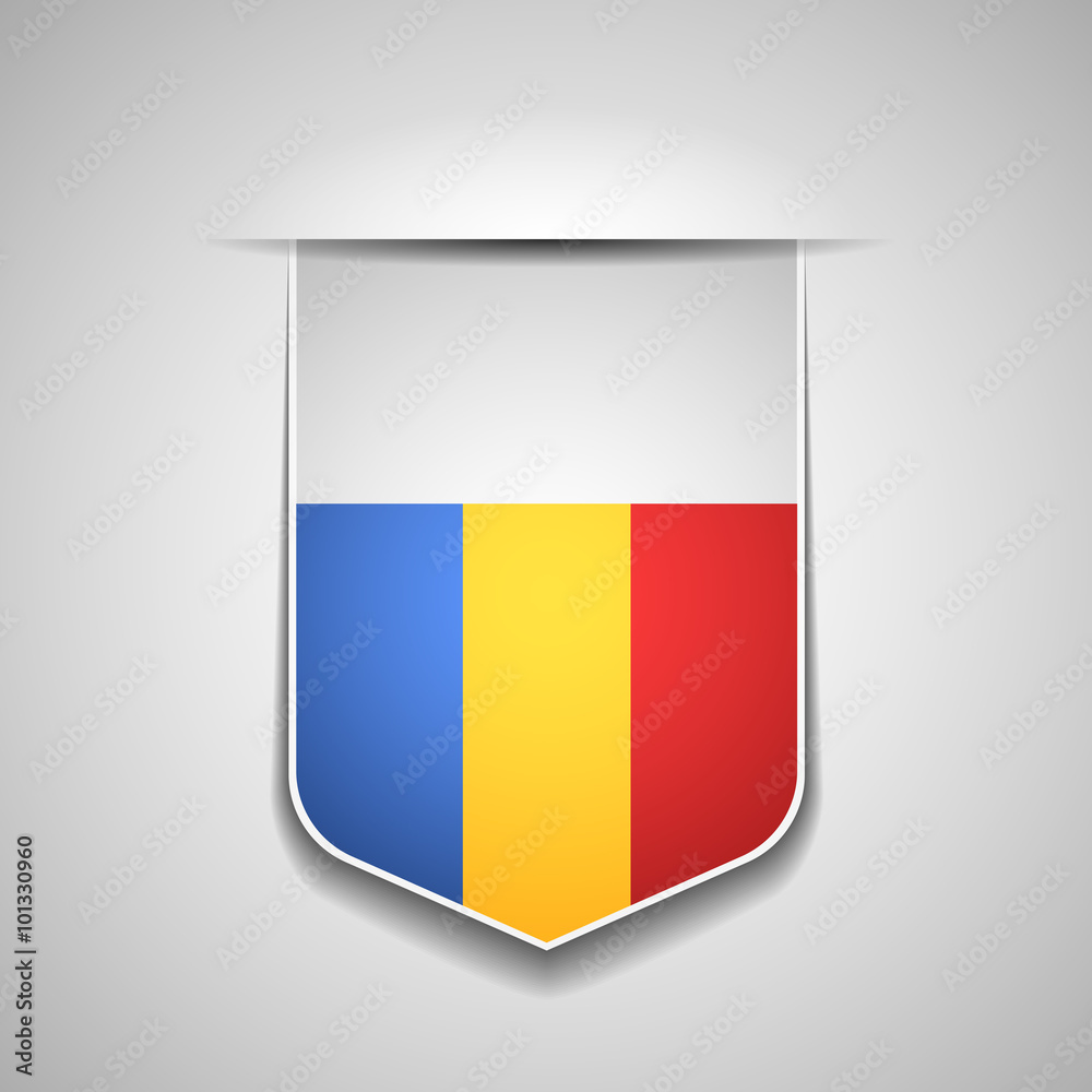 Fototapeta premium Romania flag shield