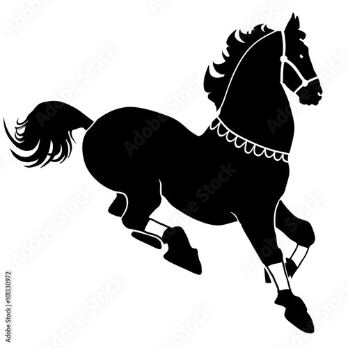 black horse silhouette 