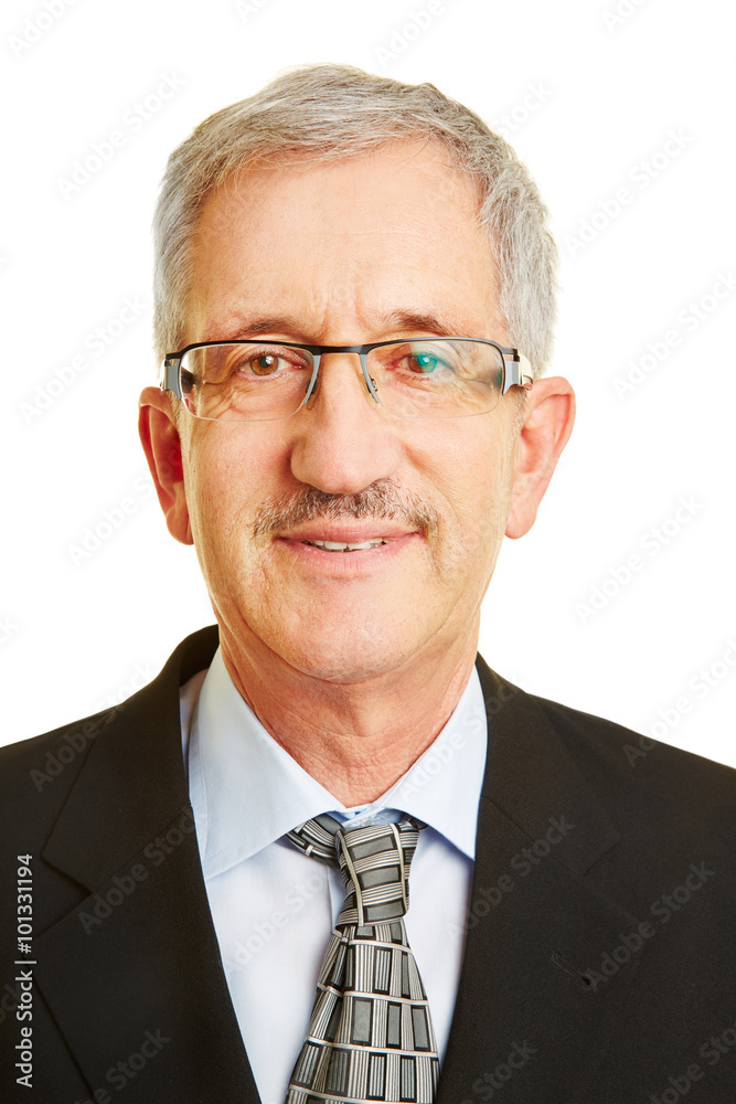 Wunschmotiv: Bewerbungsfoto von Senior mit Brille #101331194