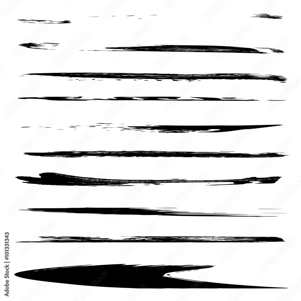 Vector collection or set of black paint hand made creative brush strokes Vector collection or set of black paint hand made creative brush strokes