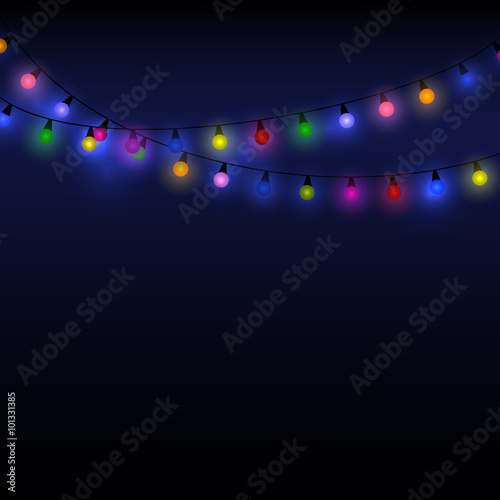 Glowing Lights - Colorful Fairy Lights Background - Vector EPS10
