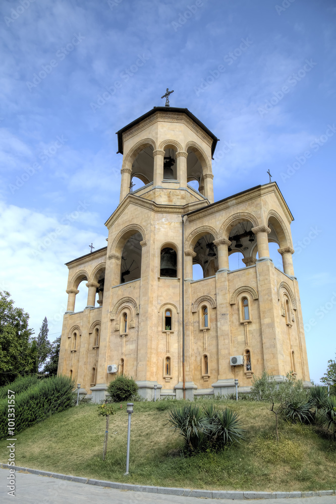 Belltower of Holy Trinity Cathedral (Tsminda Sameba). Tbilisi, Georgia