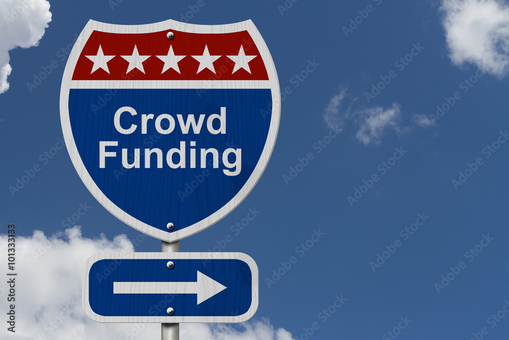 American Crowd Funding Highway Road Sign American Crowd Funding Highway Road Sign