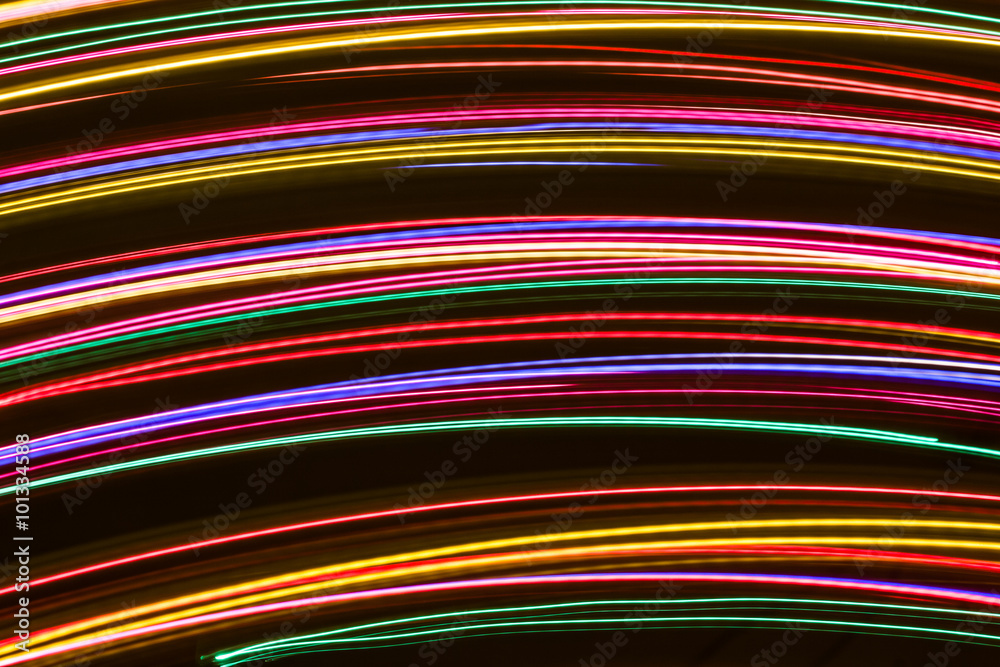 Long exposure neon lights background.