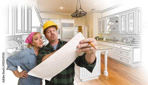 Contractor Discussing Plans...