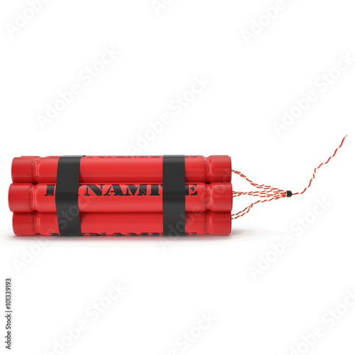 TNT, dynamite bomb isolated on white background photo