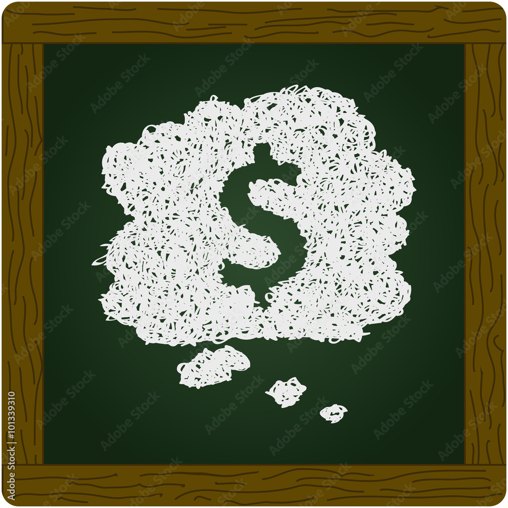 Simple doodle of a money thought bubble Simple doodle of a money thought bubble