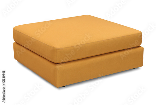 Upholstery sofa tabouret isolated on white with clipping path