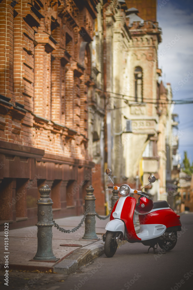 Retro Scooter in the old town