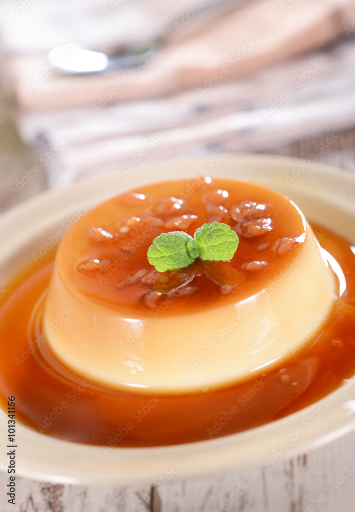 Panna cotta dessert with caramel sauce Panna cotta dessert with caramel sauce