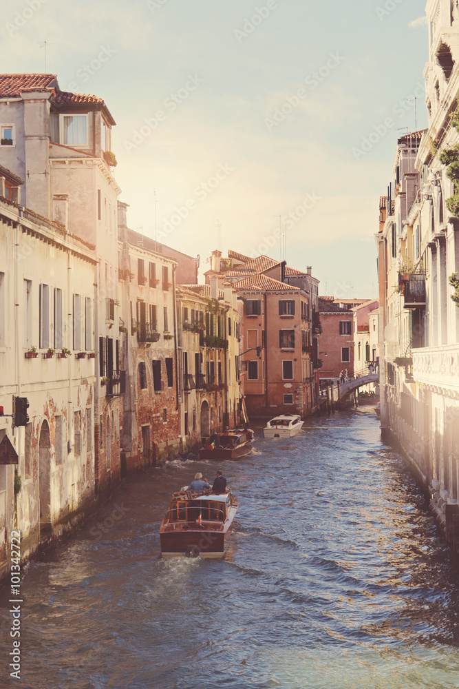 Canals of Venice with Instagram Vintage Style Filter