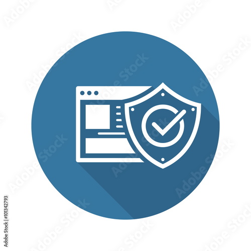Online Protection Icon. Flat Design.