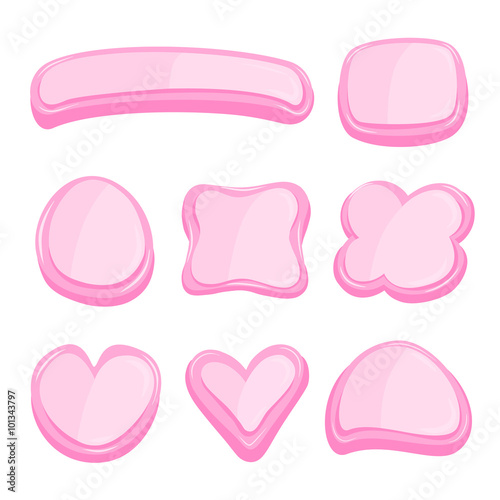 Set of pink frame in hand-draw style