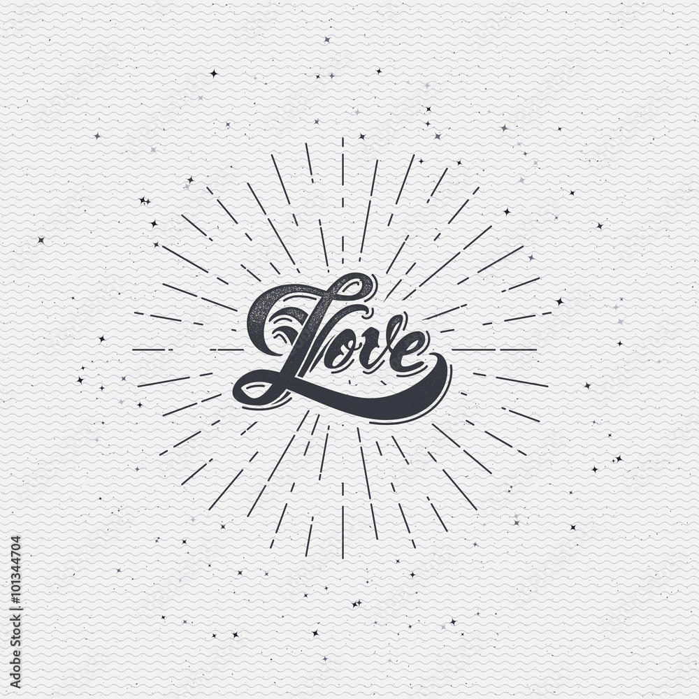 Word love badge lettering of emblem can be used to design greeting ...
