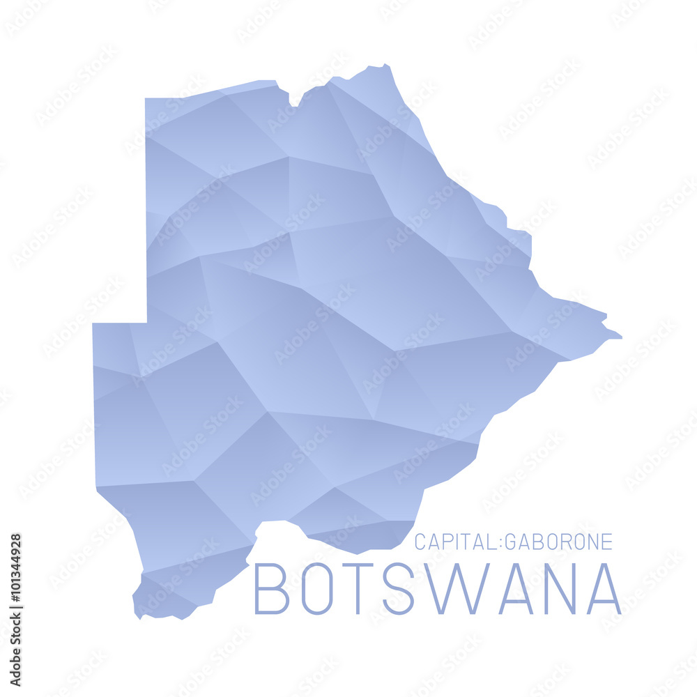 Botswana map geometric texture background