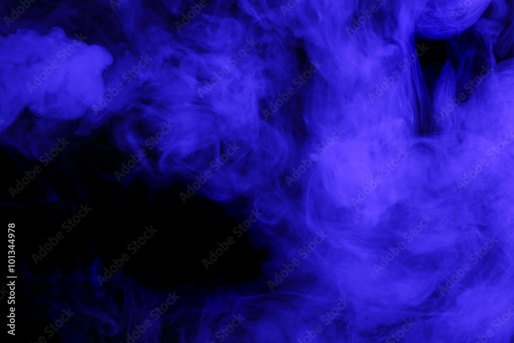 Abstract blue smoke hookah.