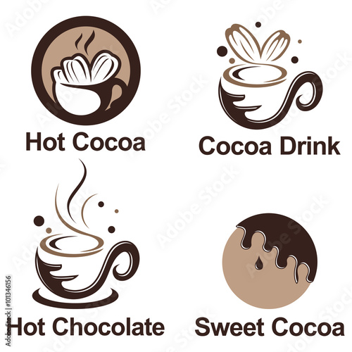 Hot Cocoa Chocolate Logo Icon Set