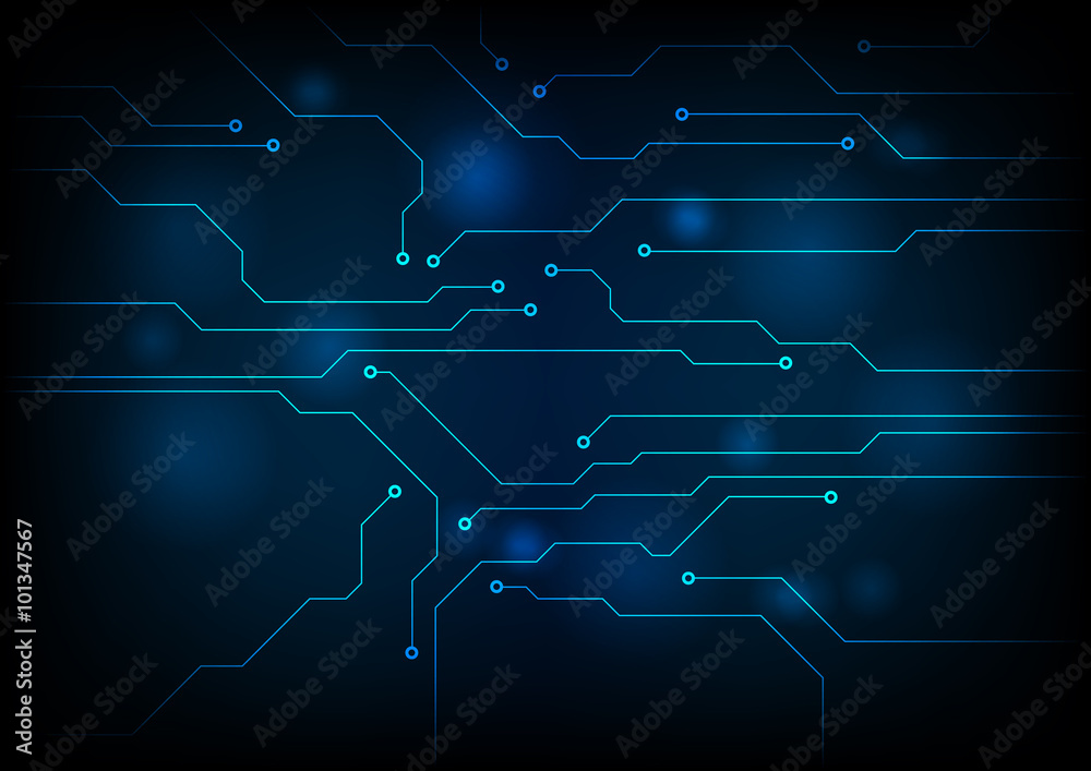 Dark blue circuit board technology background