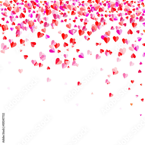 The background was strewn with hearts shape.
