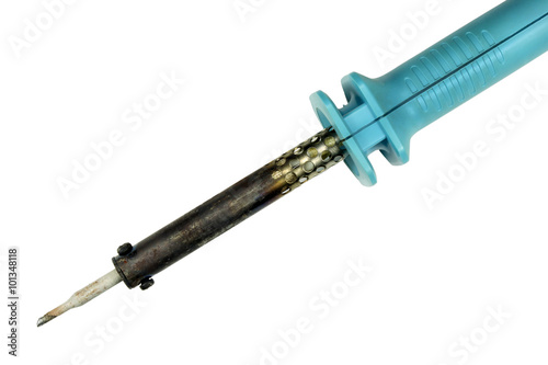 Electric soldering iron isolated on the white background