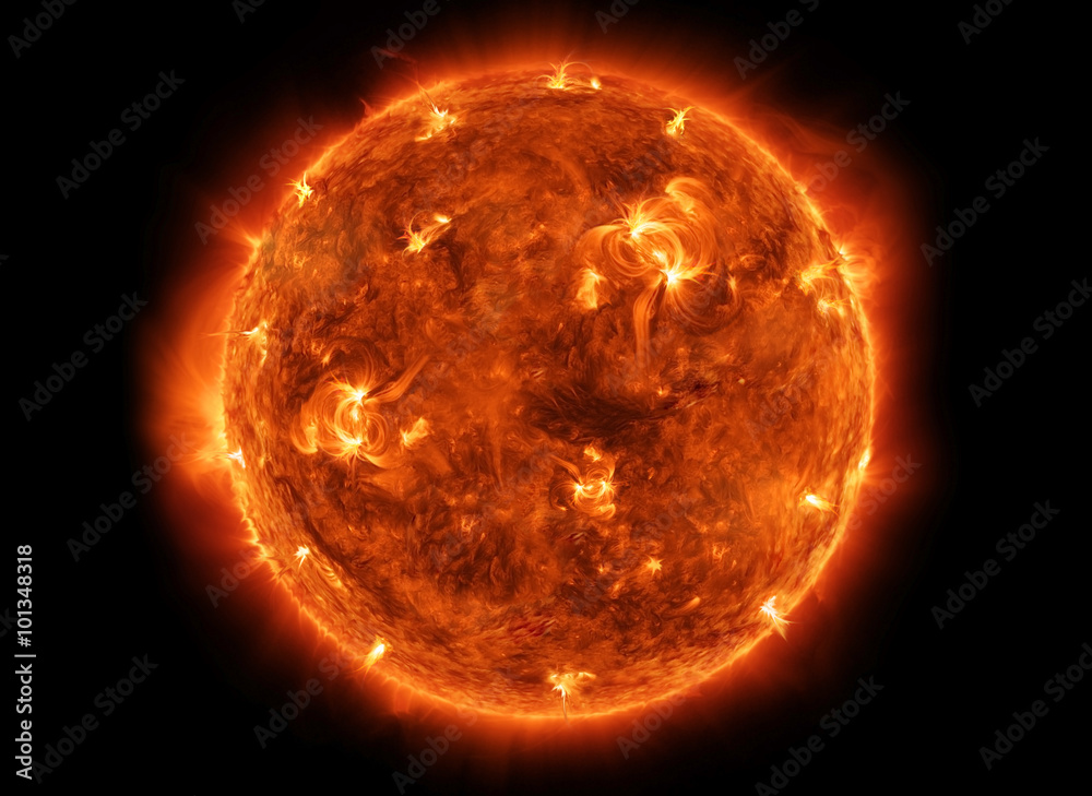 Naklejka premium Potężne słońce w kosmosie
