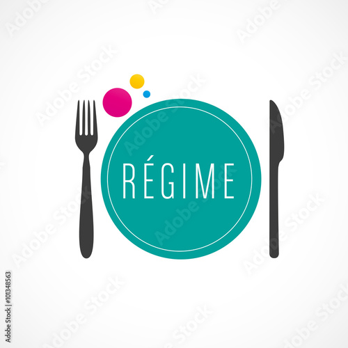 assiette et mot "régime"