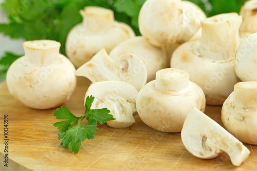 Raw White Mushrooms
