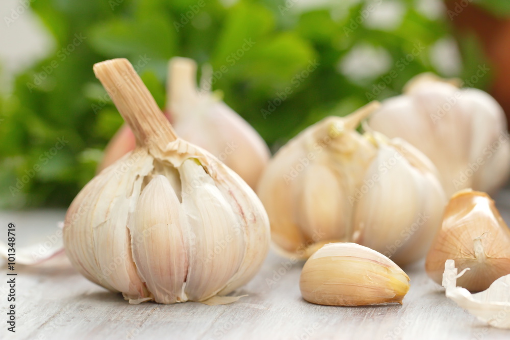 Garlic on the table Garlic on the table