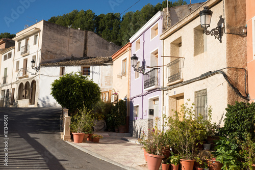 Fototapeta Naklejka Na Ścianę i Meble -  Costa Blanca village street with whitewashed facades
