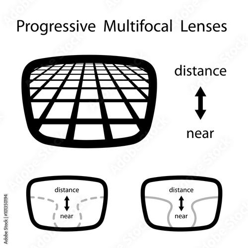 vector progressive multifocal glasses lenses photo