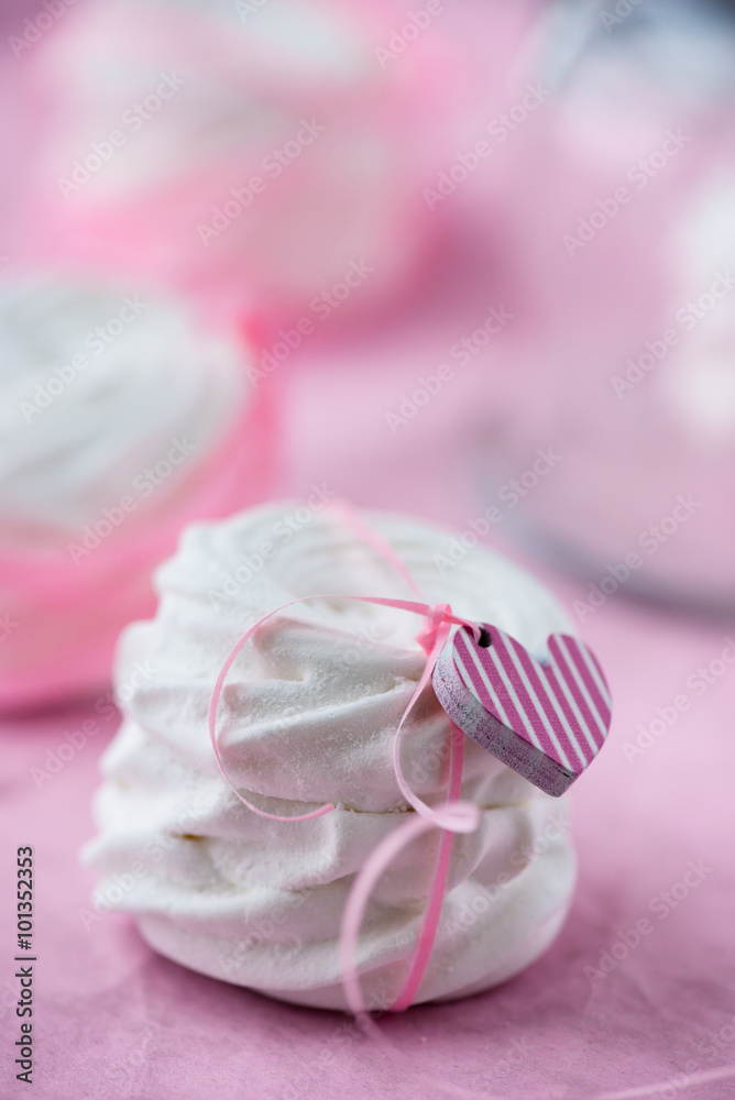 White apple marshmallows (zephyr) for valentine day White apple marshmallows (zephyr) for valentine day