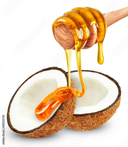 coconut and honey isolated
