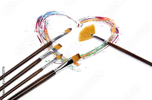 Heart and brushes