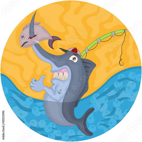 Cartoon swordfish illustration