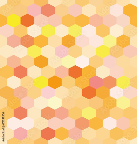 Abstract background orange hexagons, illustration