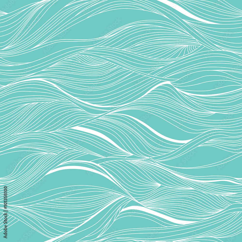 Naklejka Vector seamless abstract pattern, waves