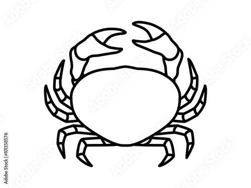 Crab or crustacean line art icon for food apps and websites