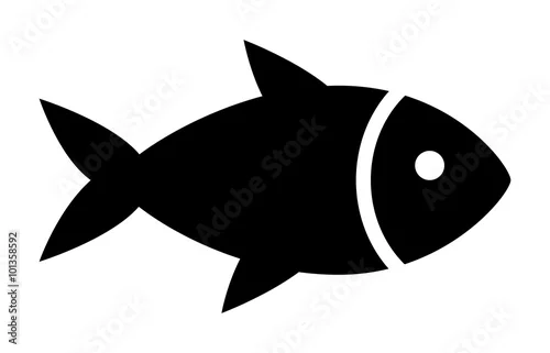 Obraz Płaskie ikona ryby lub owoce morza dla aplikacji i stron spożywczych