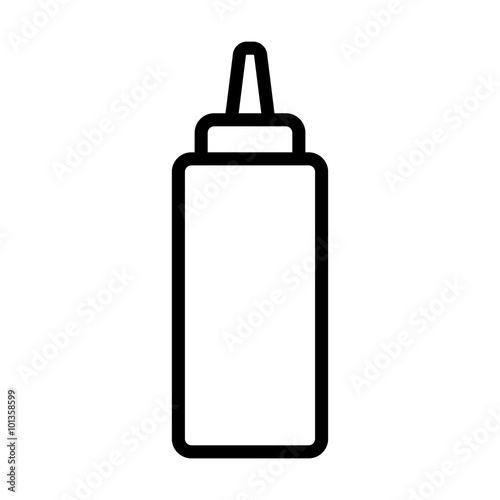 Ketchup or mustard squeeze bottle line art icon for food apps and websites